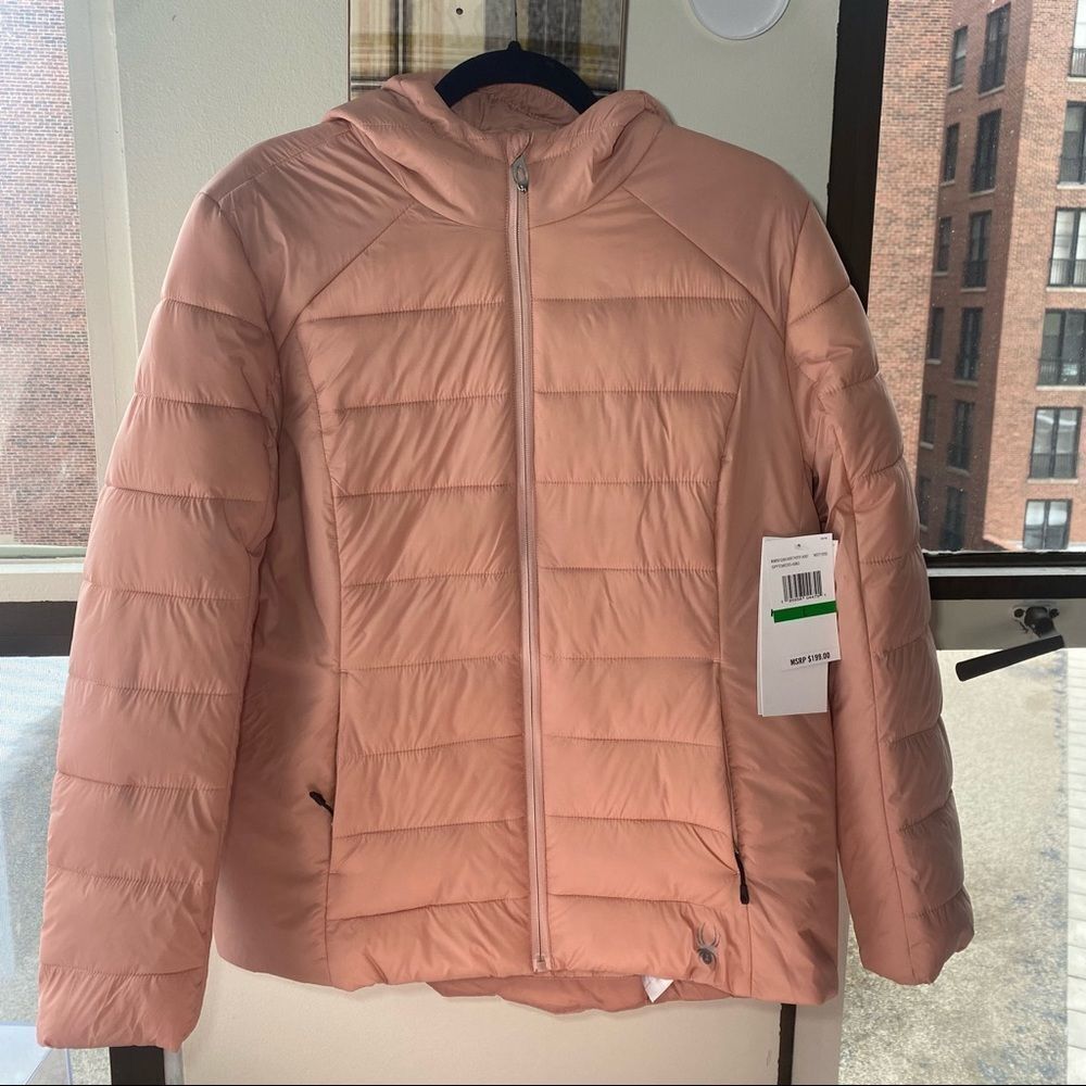 🆕 Spyder Womens Clara Short Puffer Jacket 'Misty Rose' - MSRP: $199